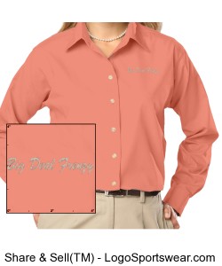 Ladies Long Sleeve Stain Release Poplin Design Zoom